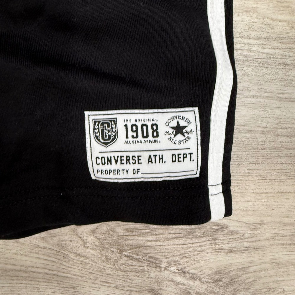 Converse Kids Black Athletic Dept 1908 Track Shorts‎ Size S 8-10 Years NEW - Picture 3 of 5